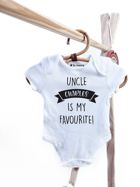 Personalised Uncle Is My Favourite Baby Vest, Baby Grow