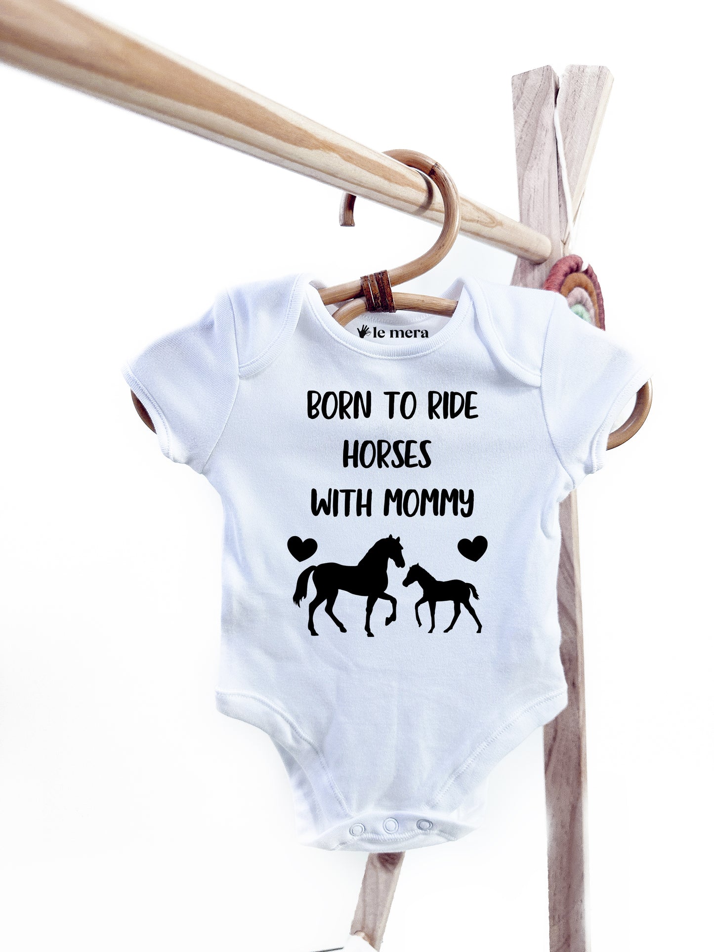 Born to Ride Horses With Mommy Baby Vest, Baby Grow