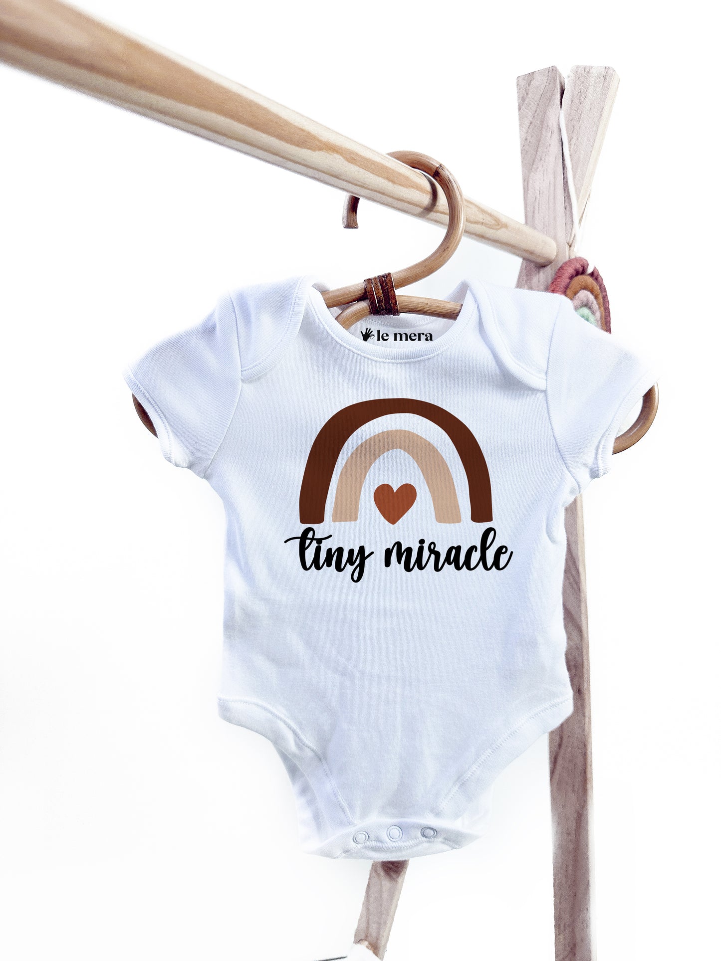 Tiny Miracle Rainbow Baby Vest, Baby Grow