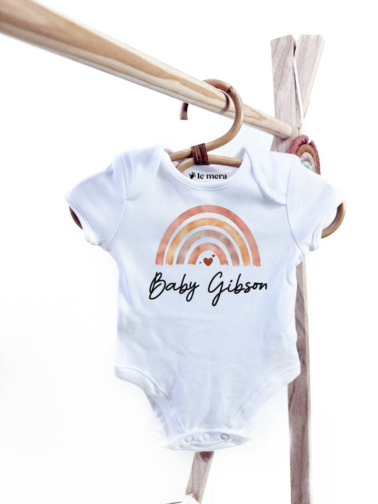 Personalised watercolour rainbow Baby Vest, Baby Grow