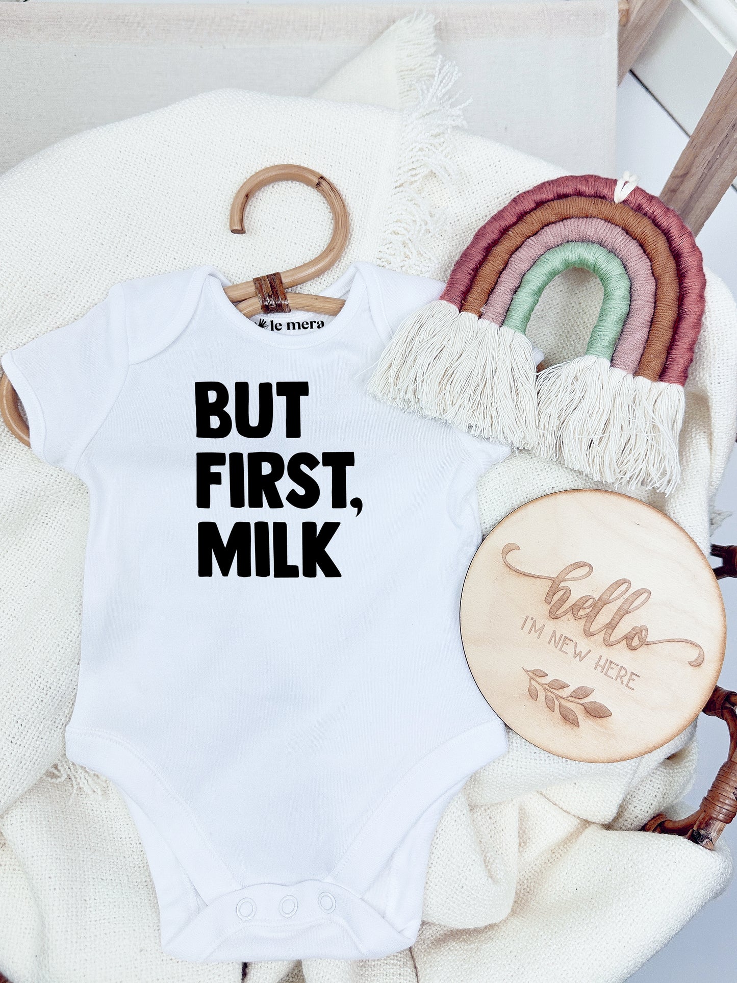 But first Milk Baby Vest, Baby Grow