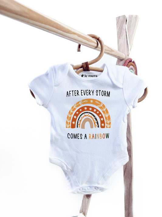After every storm comes a Rainbow Baby Vest, Baby Grow