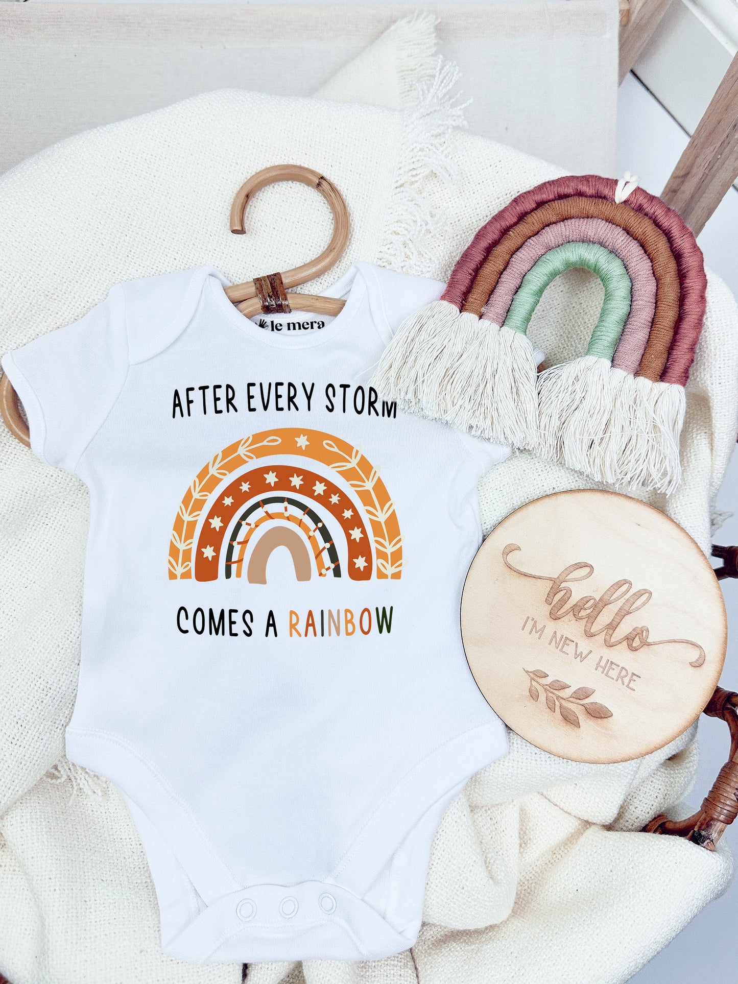 After every storm comes a Rainbow Baby Vest, Baby Grow