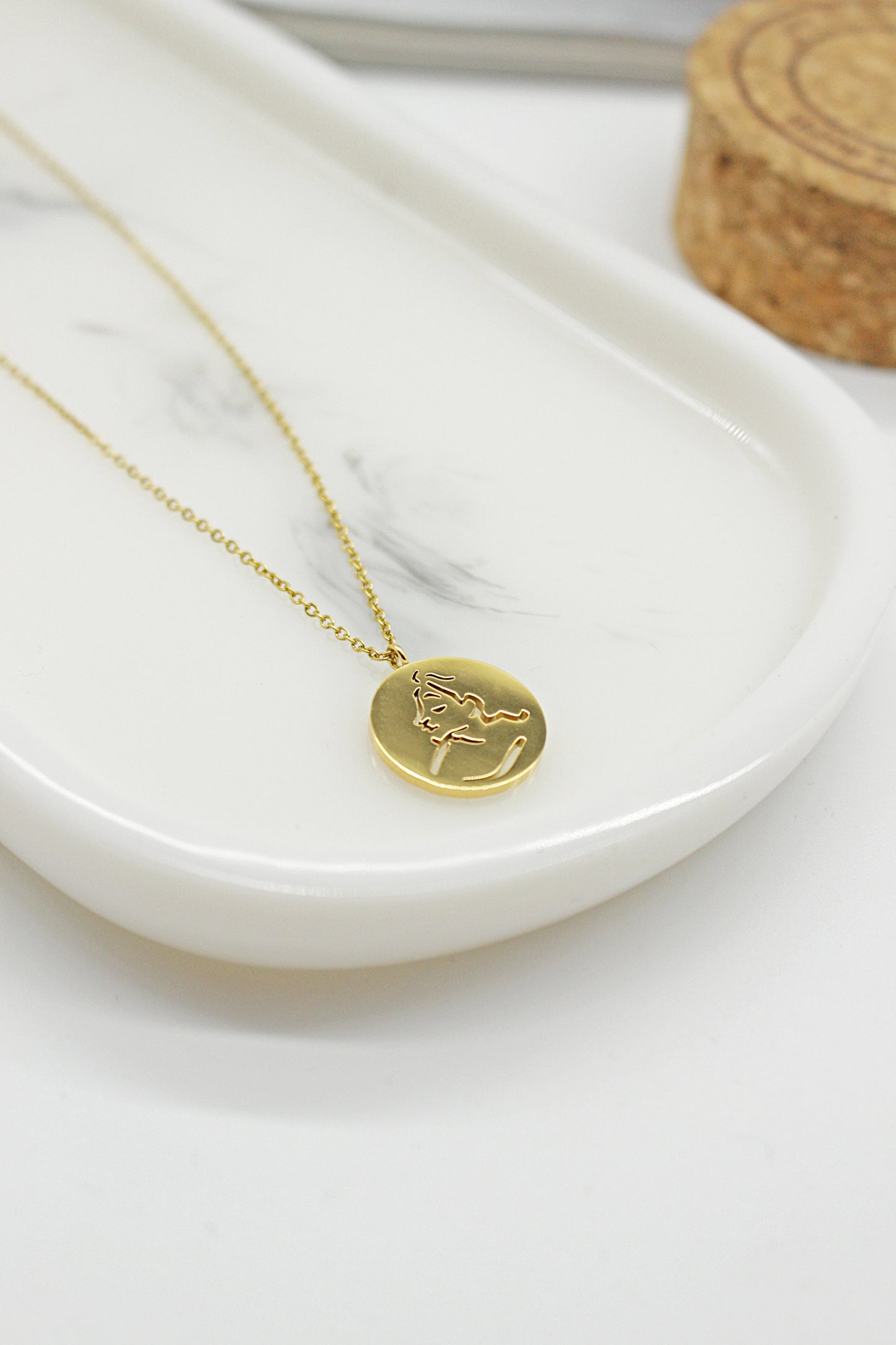 Portrait Gold Necklace