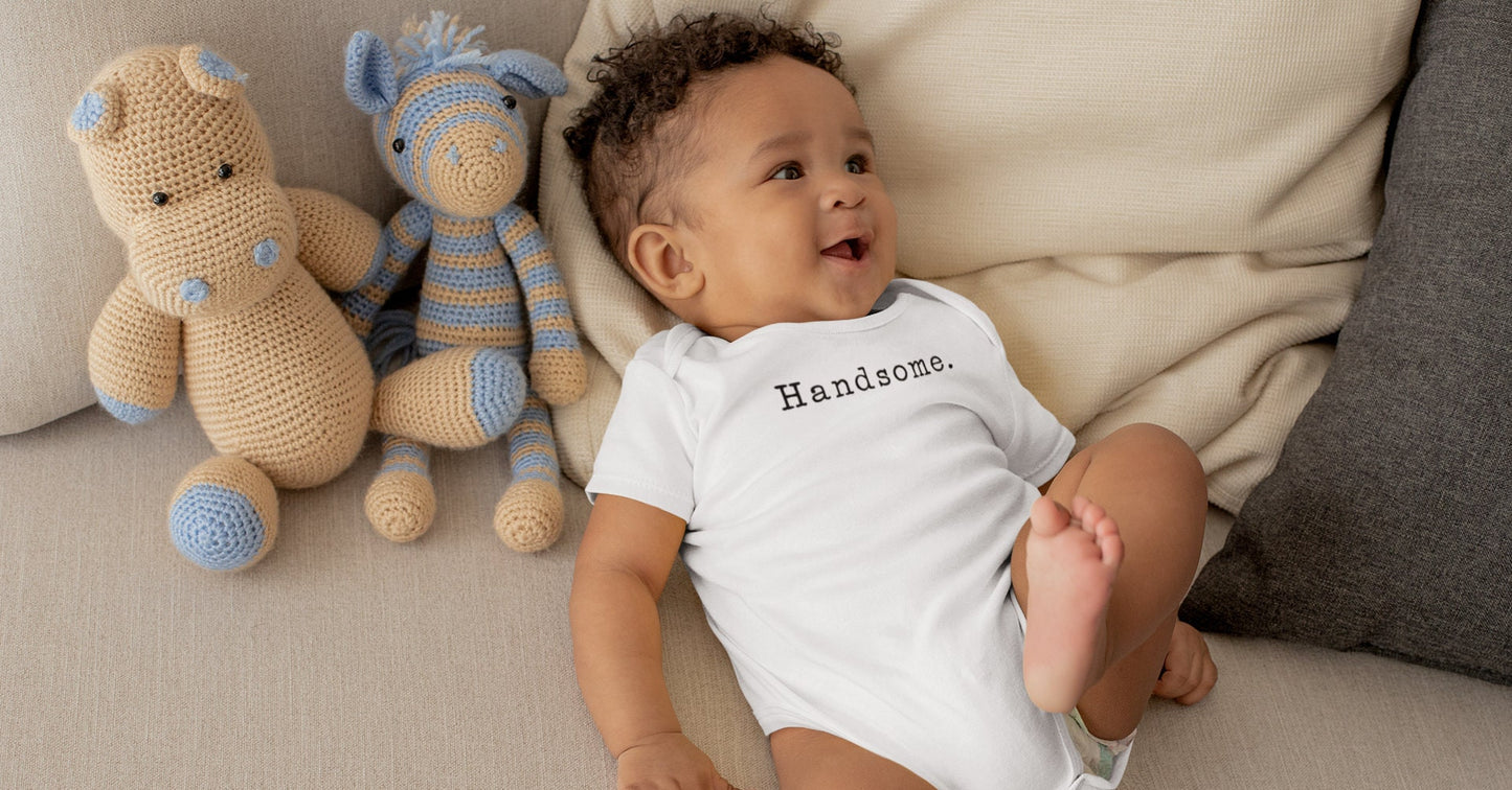 Handsome, Blessed, Perfect, Loved Baby Vest, Baby Grow