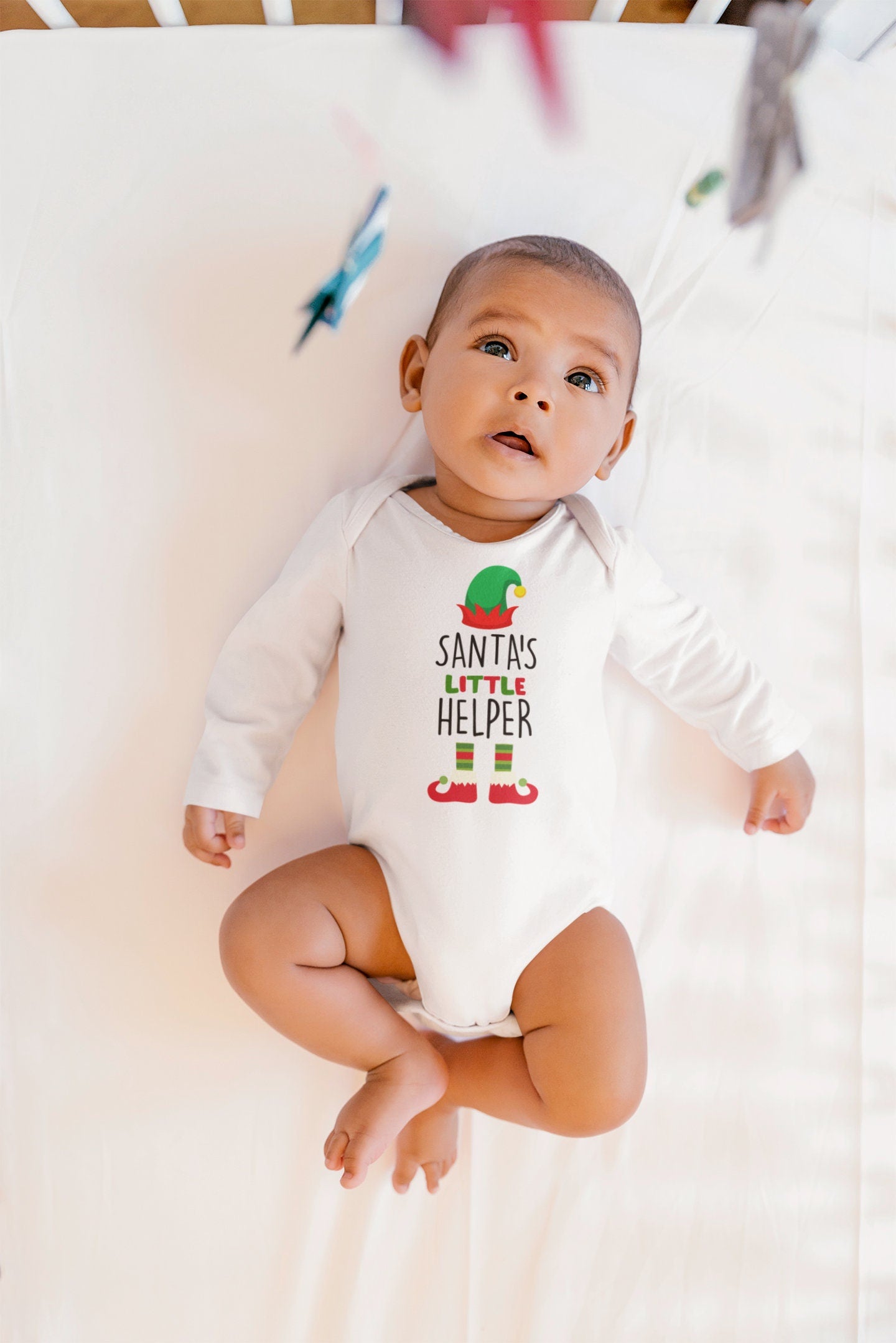 Santa's Little Helper Baby Vest, Baby Grow, My First Christmas