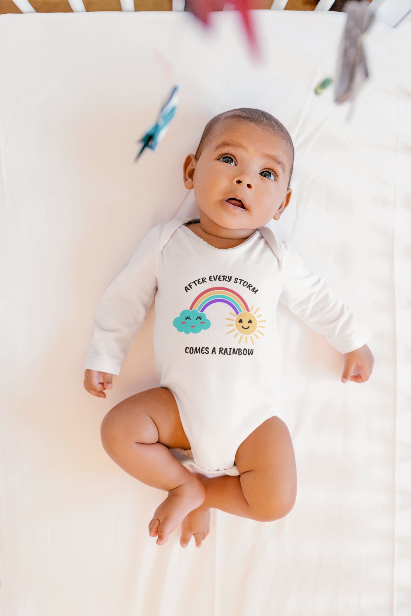 After Every Storm comes a Rainbow Unisex Baby Vest, Baby Grow