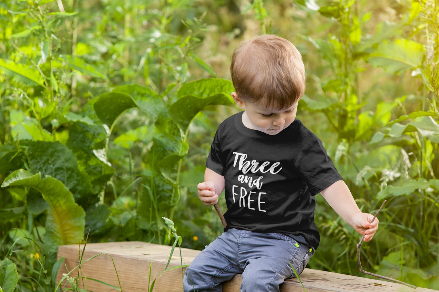 Three and Free Kids T-Shirt, Kids Funny T-Shirt, Unisex Childrens Shirt, Birthday T-Shirt