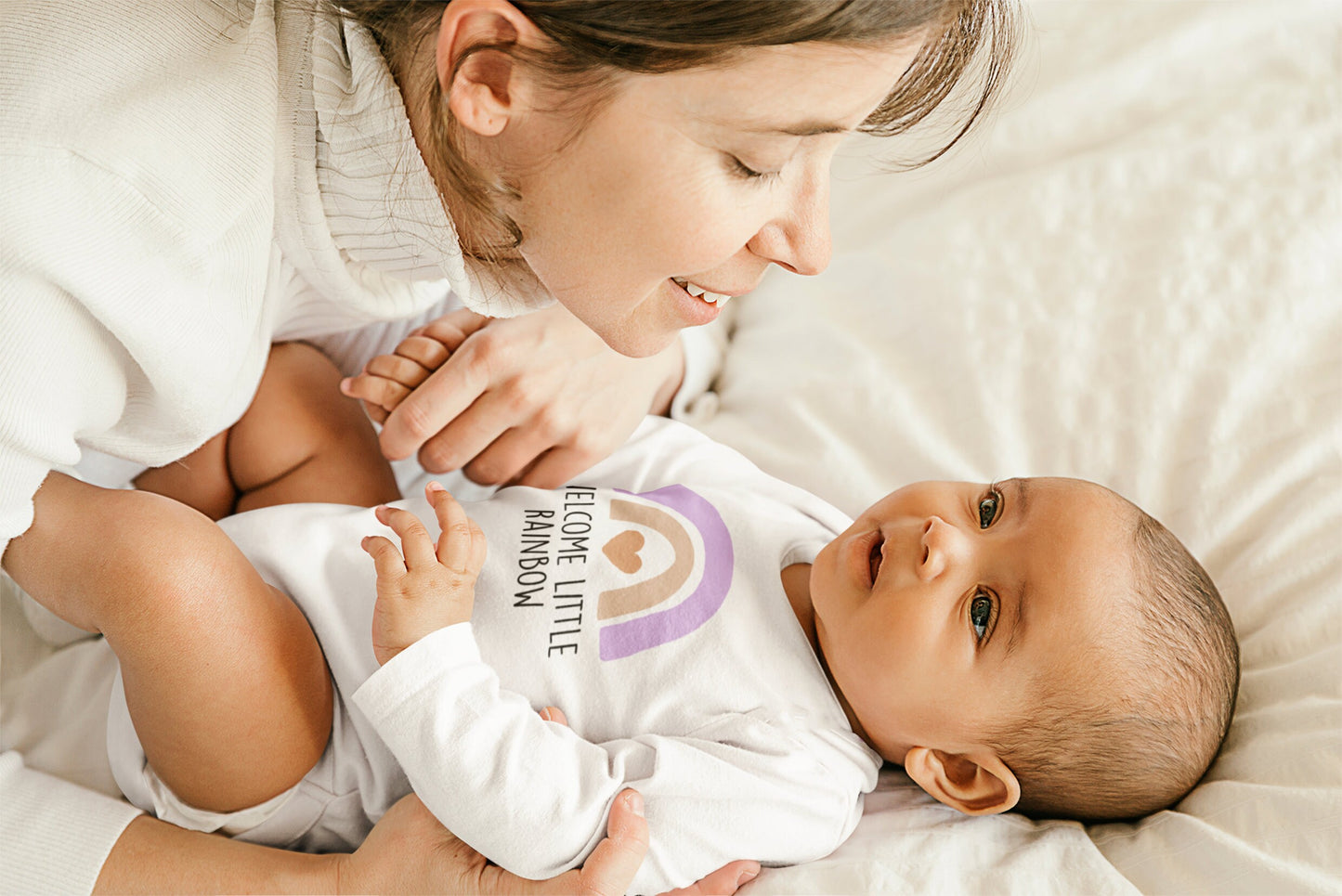 Welcome Little Rainbow Baby Vest, Baby Grow