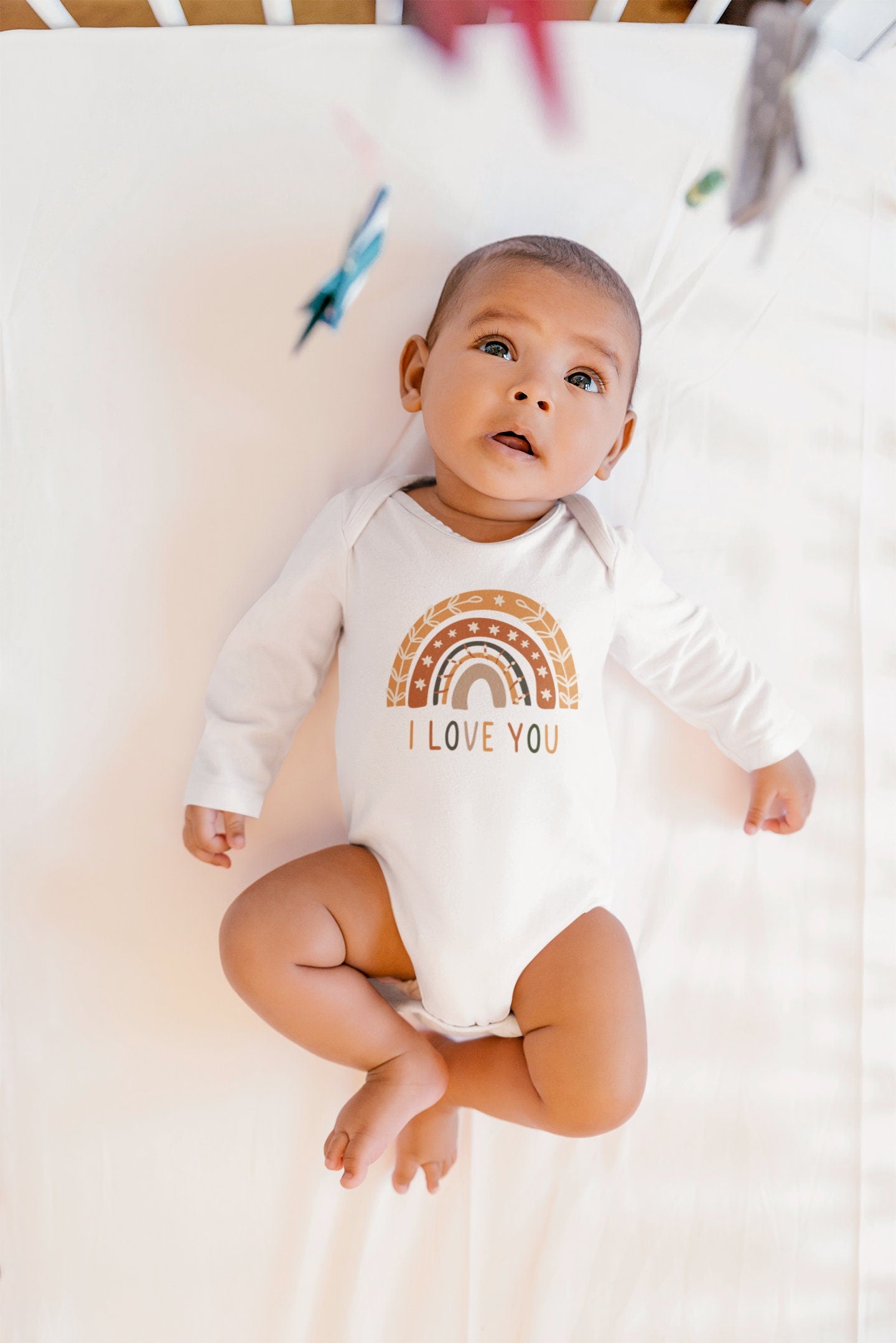 I Love You Rainbow Baby Vest, Baby Grow