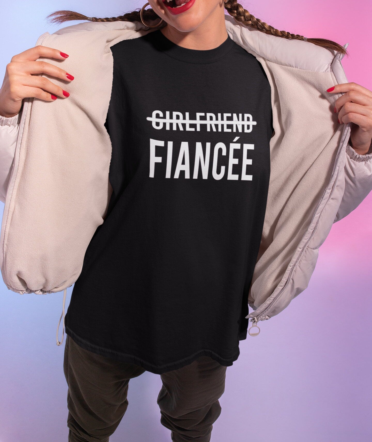 Fiancee And Fiance T-Shirt , Engagement T-shirt