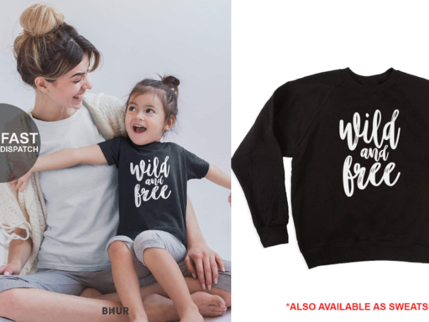 Wild and Free T-Shirt/Sweatshirt, Kids Funny T-Shirt, Unisex Childrens Shirt/Sweatshirt, Birthday T-Shirt