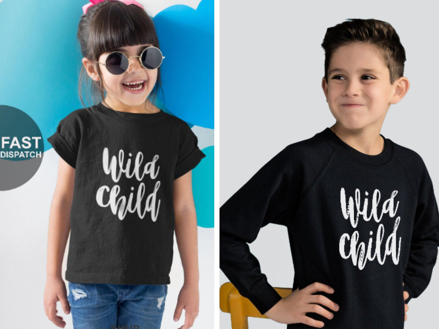 Wild Child T-Shirt/Sweatshirt, Kids Funny Sweatshirt, Unisex Childrens Shirt/Sweatshirt, Birthday T-Shirt