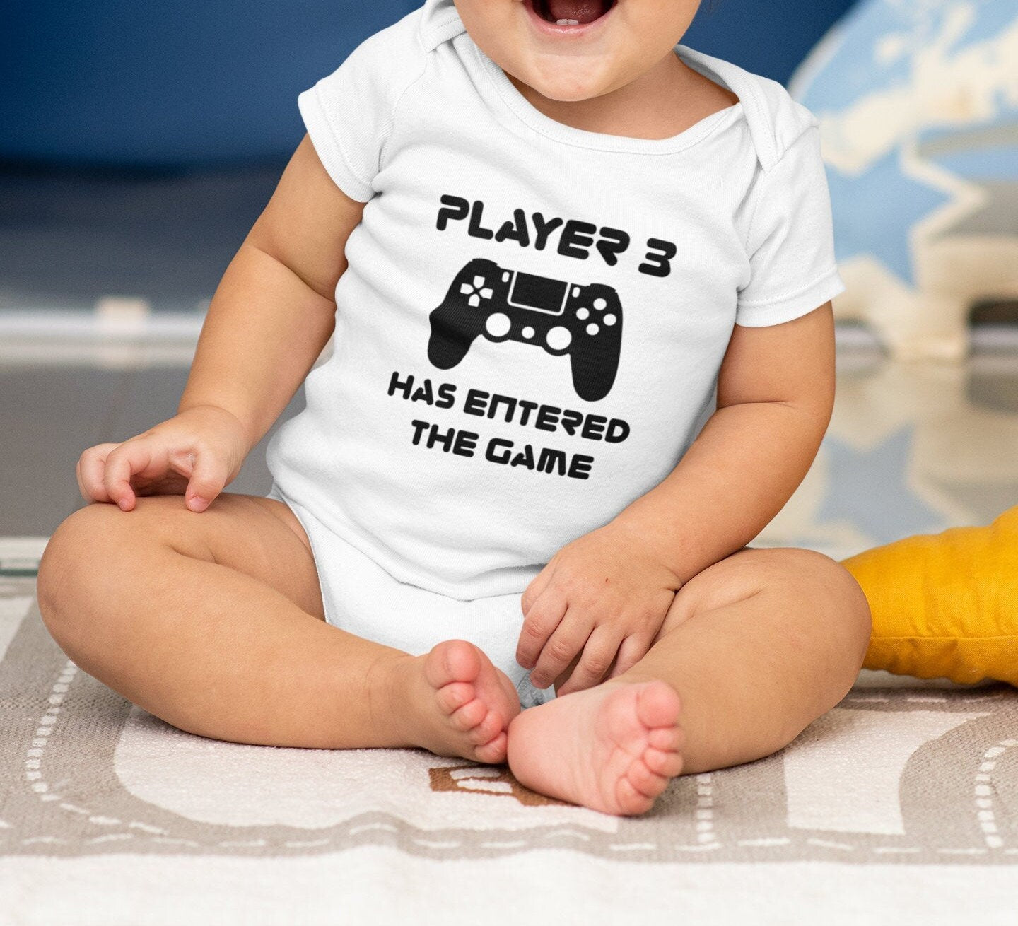 Personalised Player 3 Baby Vest, Baby Grow, Player 2, Gaming Dad, Future Gamer