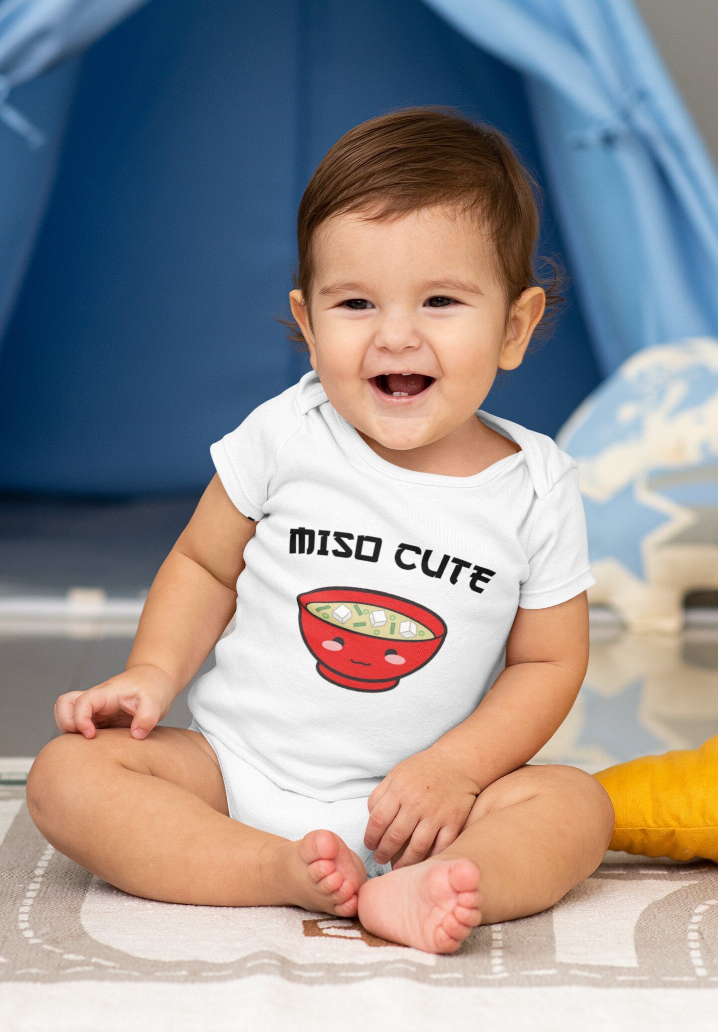 Miso Cute Baby Vest, Baby Grow, Funny Food Pun