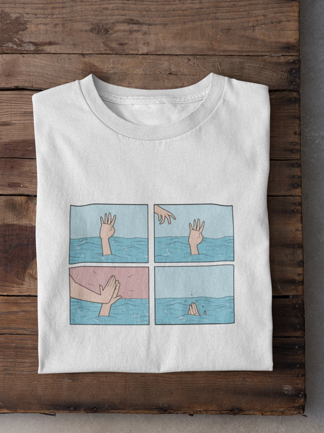 Unisex Drowning High Five T-shirt