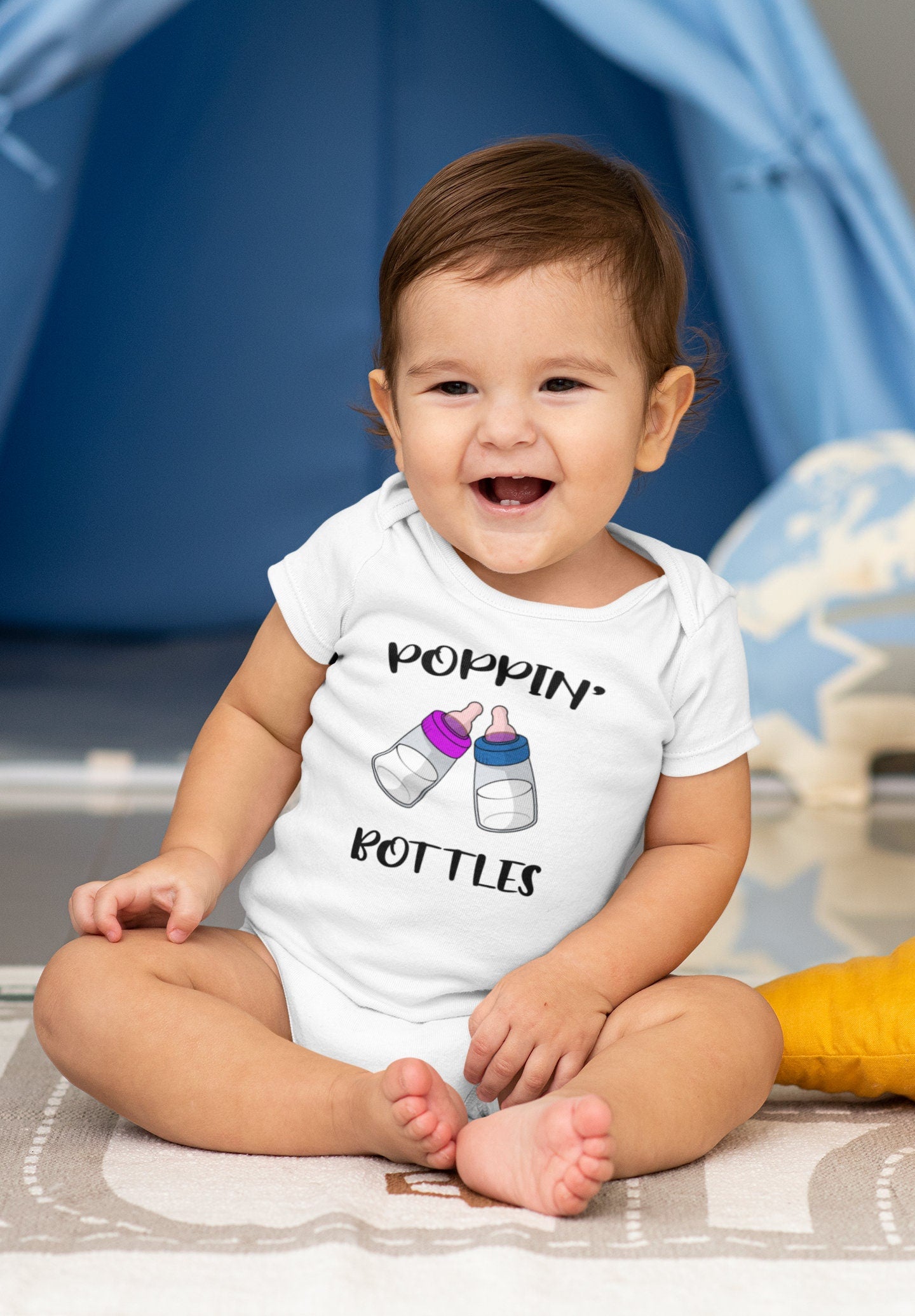 Poppin Bottles Baby Vest, Baby Grow