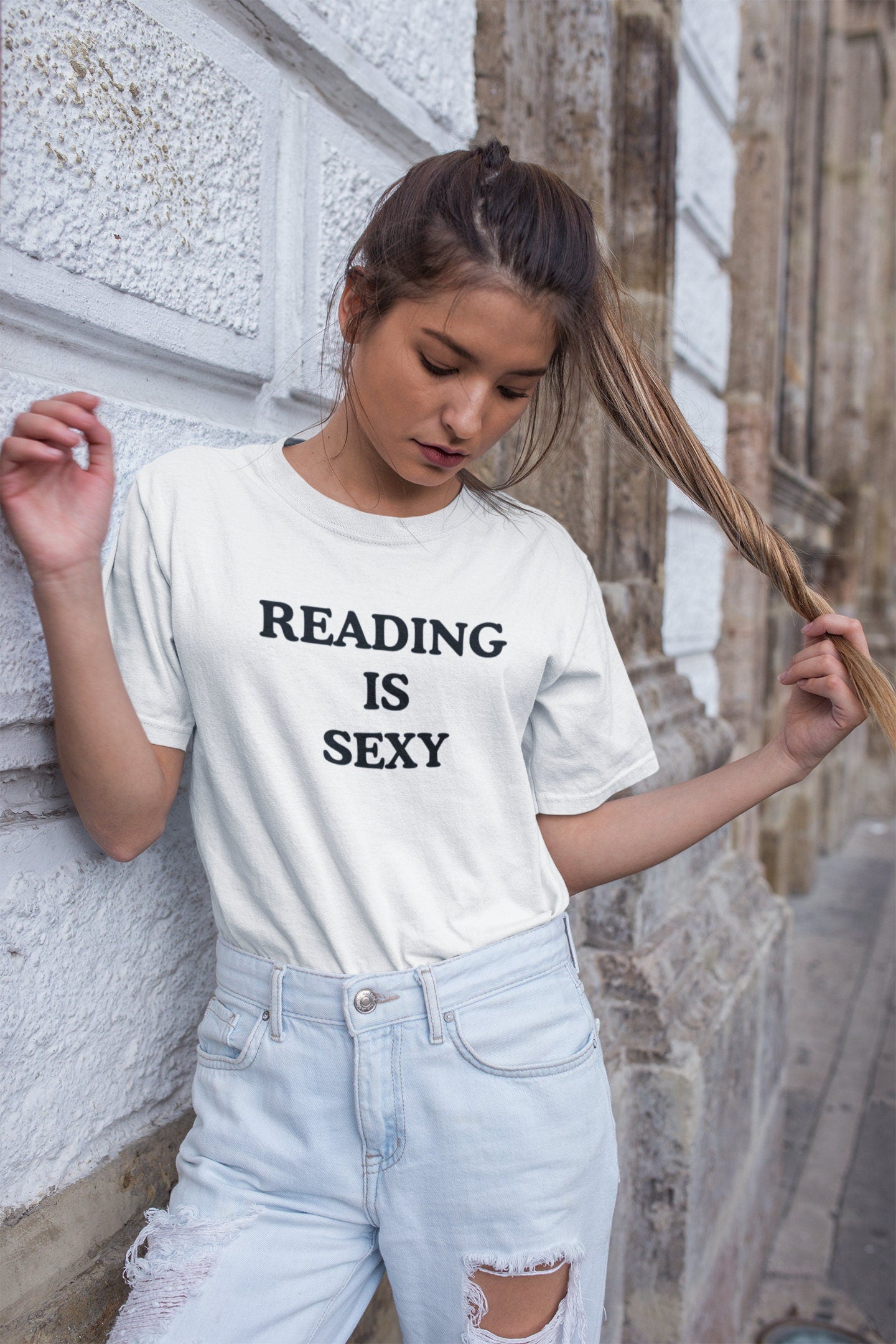 Unisex Reading is sexy tshirt, Aesthetic tshirt, Graphic Tee, Slogan t-shirt, Art lover, Novelty t-shirt Book Lover Shirt