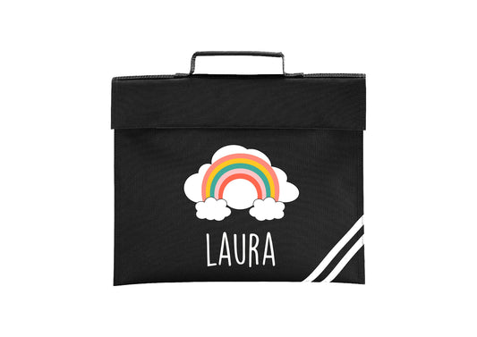 Personalised Rainbow School Book Bag, Classic Kids Book Bag, Back to School