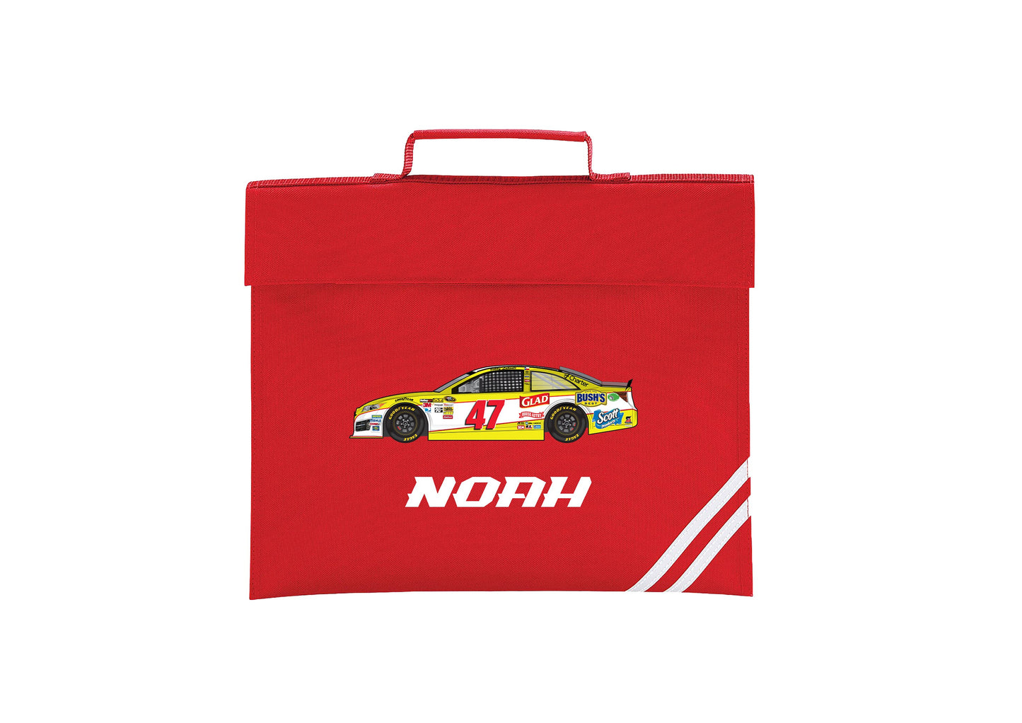 Personalised Race Car School Bag, Classic Kids Book Bag