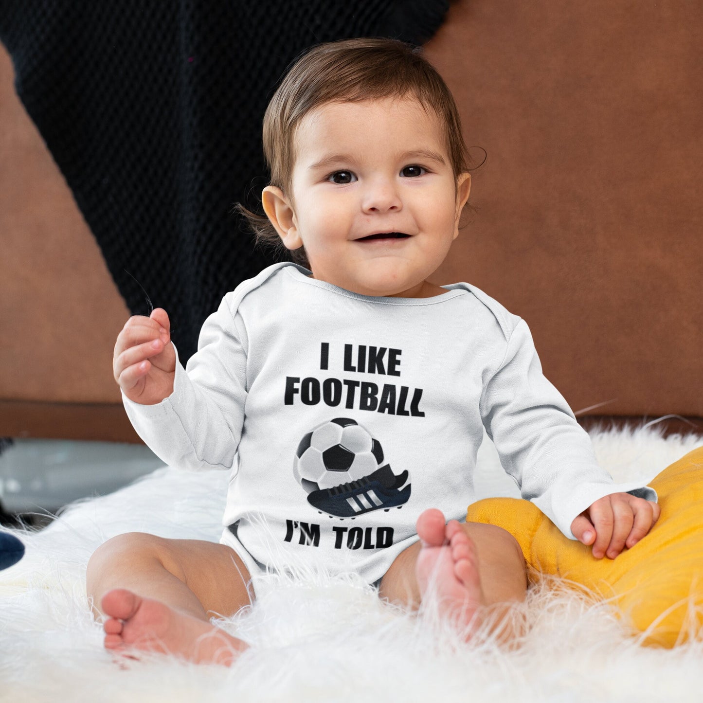 I Like Football I'm Told Baby bodysuit