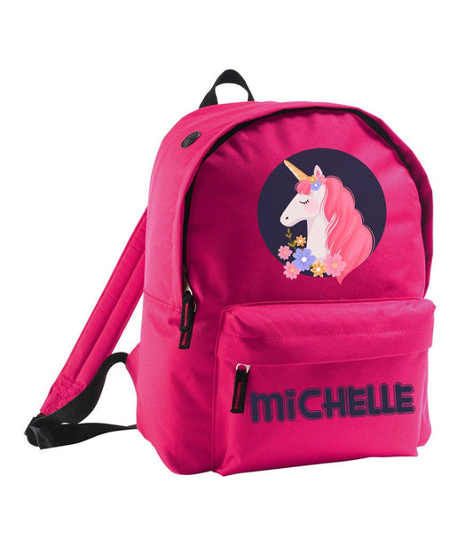 Personalised Unicorn Backpack, Any Name Girls Backpack