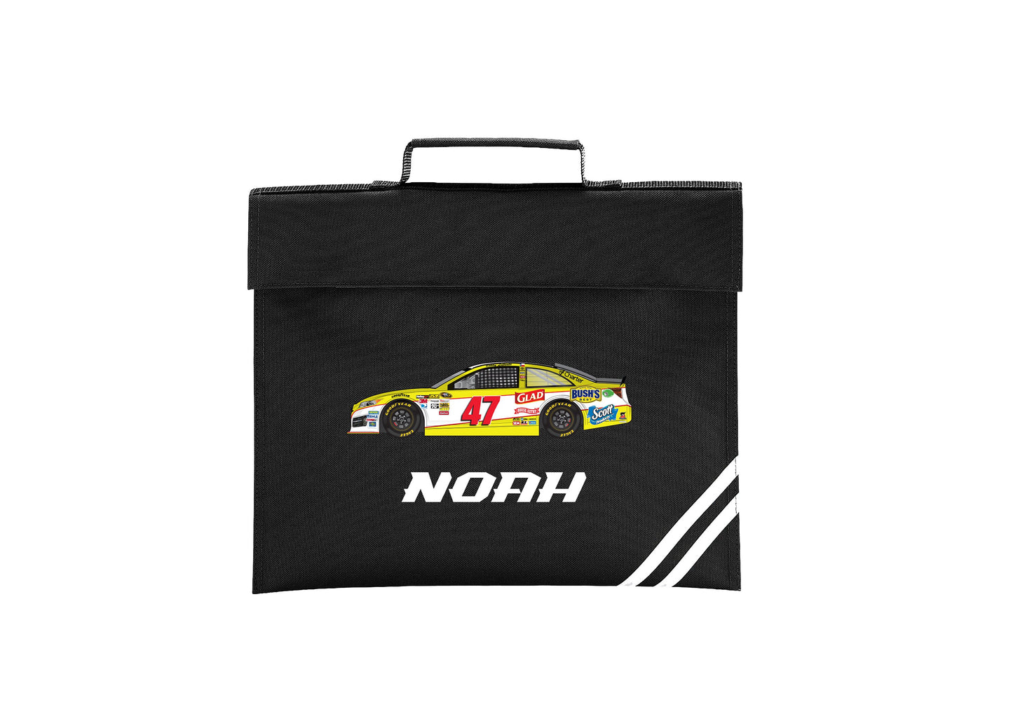 Personalised Race Car School Bag, Classic Kids Book Bag