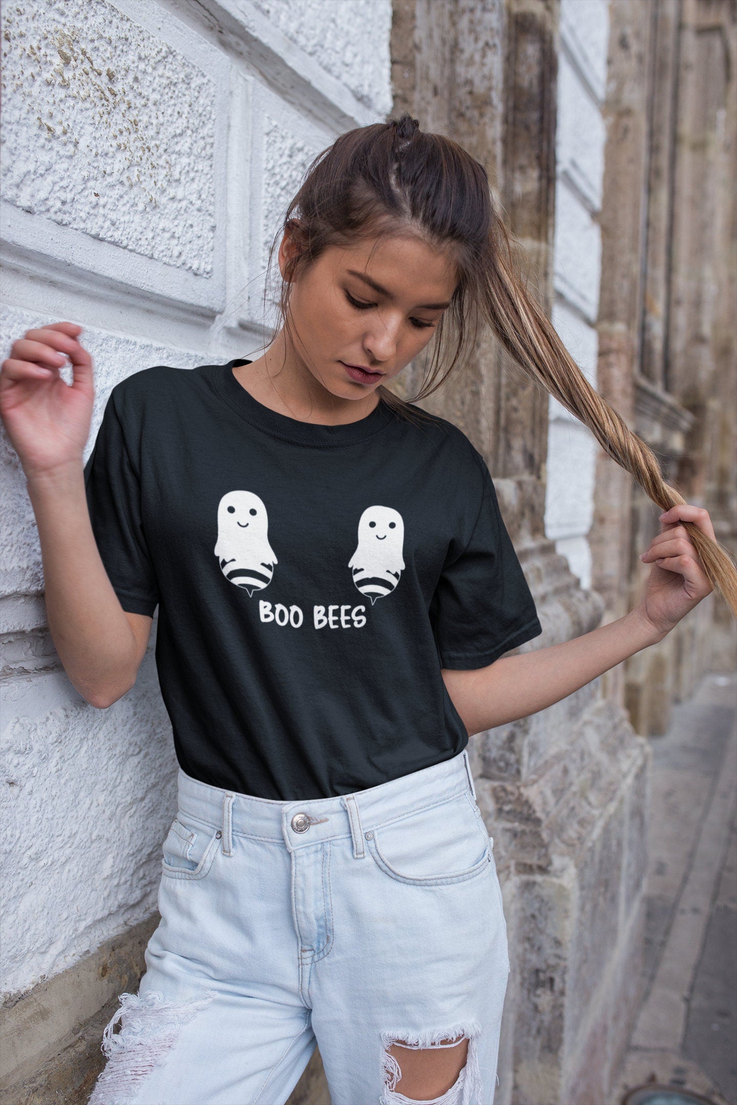 Unisex Boo Bees T-Shirt, Funny Halloween Shirt, Funny Shirt, Halloween Costume, Pumpkin, Autumn, Fall, Adult, Ghost, Gift for her