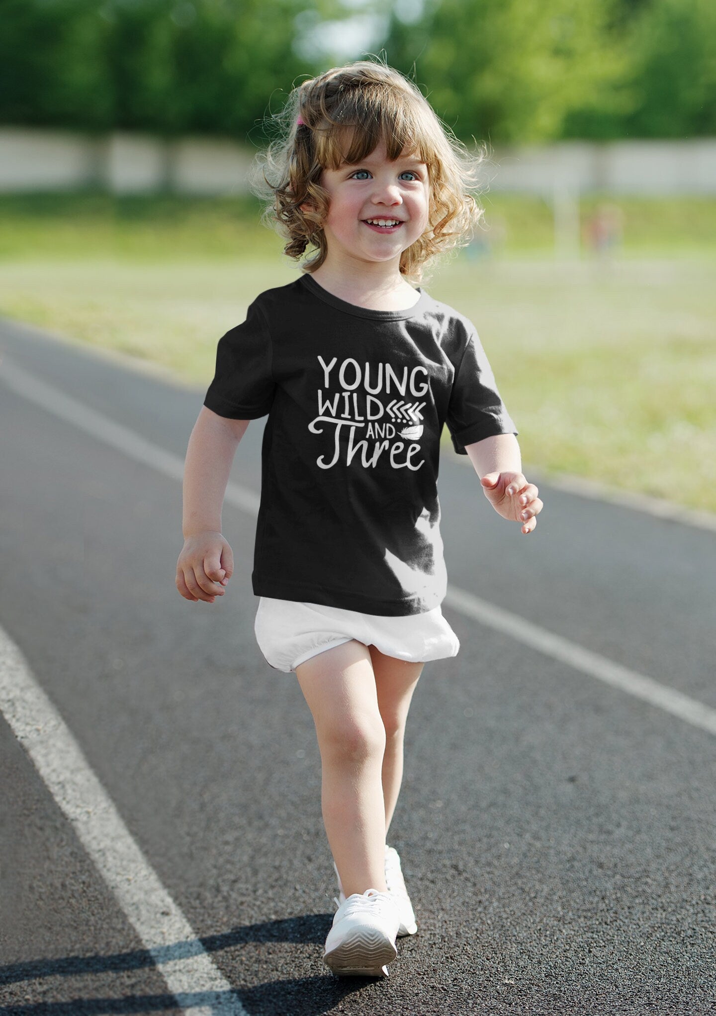 Young Wild & Three Kids T-Shirt, 3rd Birthday Kids T-Shirt