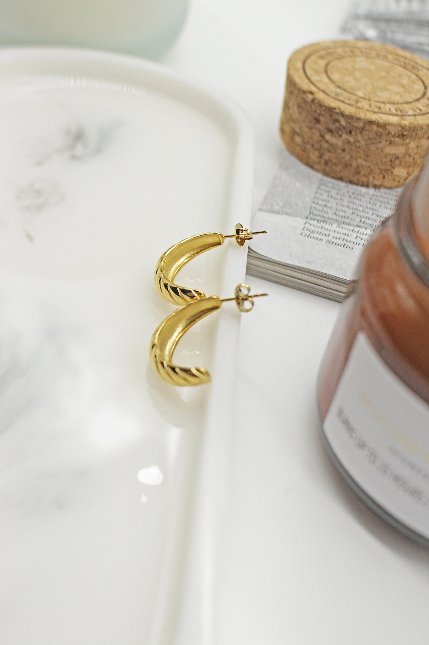 Gold Croissant Earrings