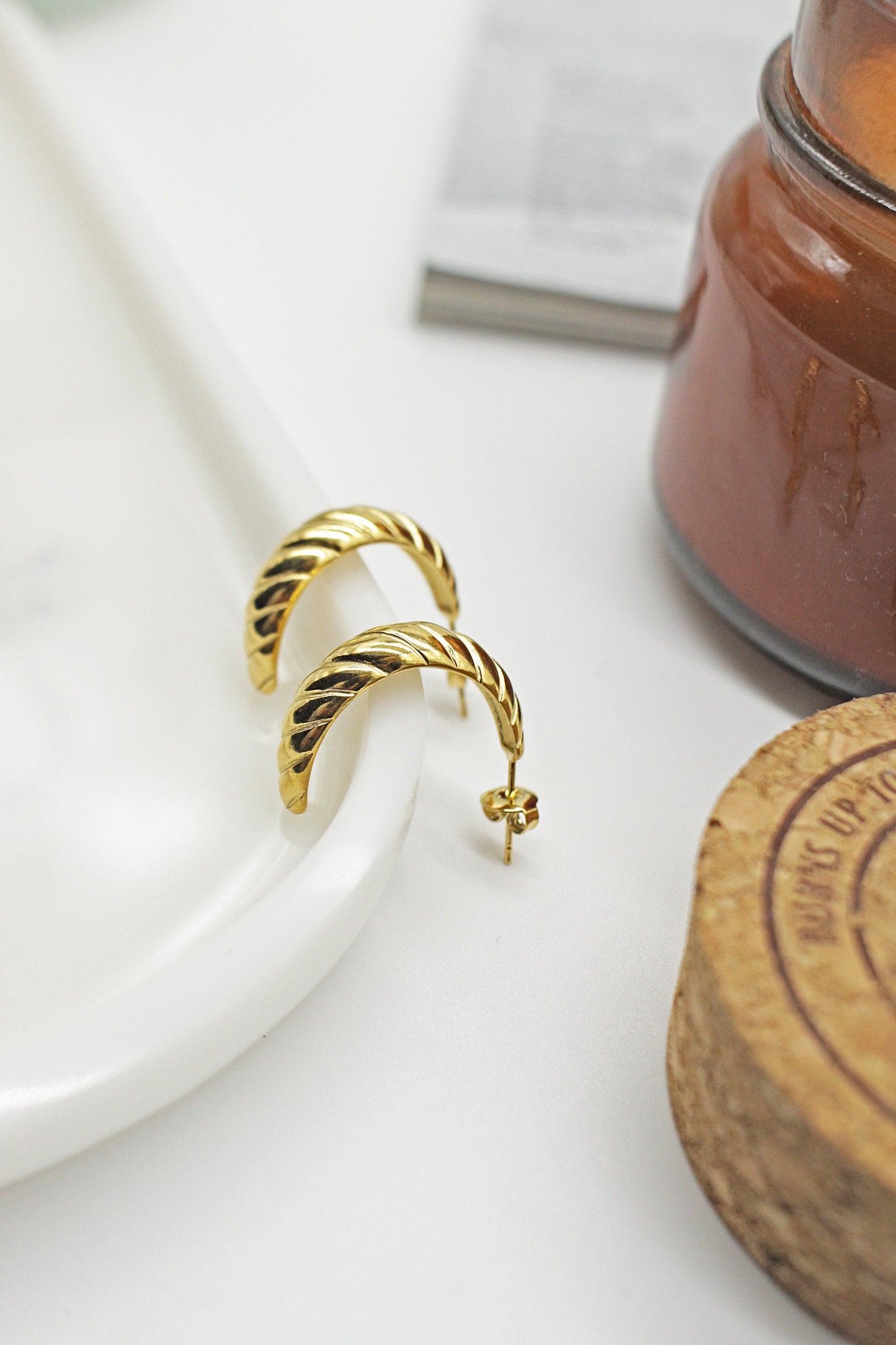 Gold Croissant Earrings