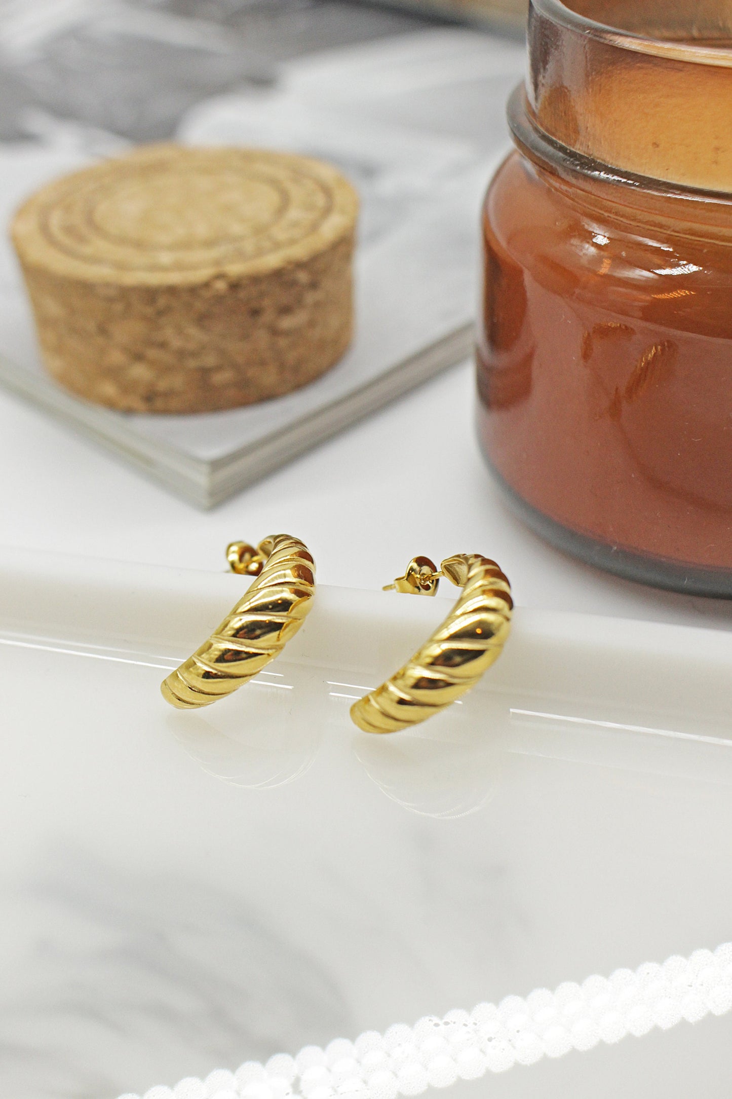 Gold Croissant Earrings