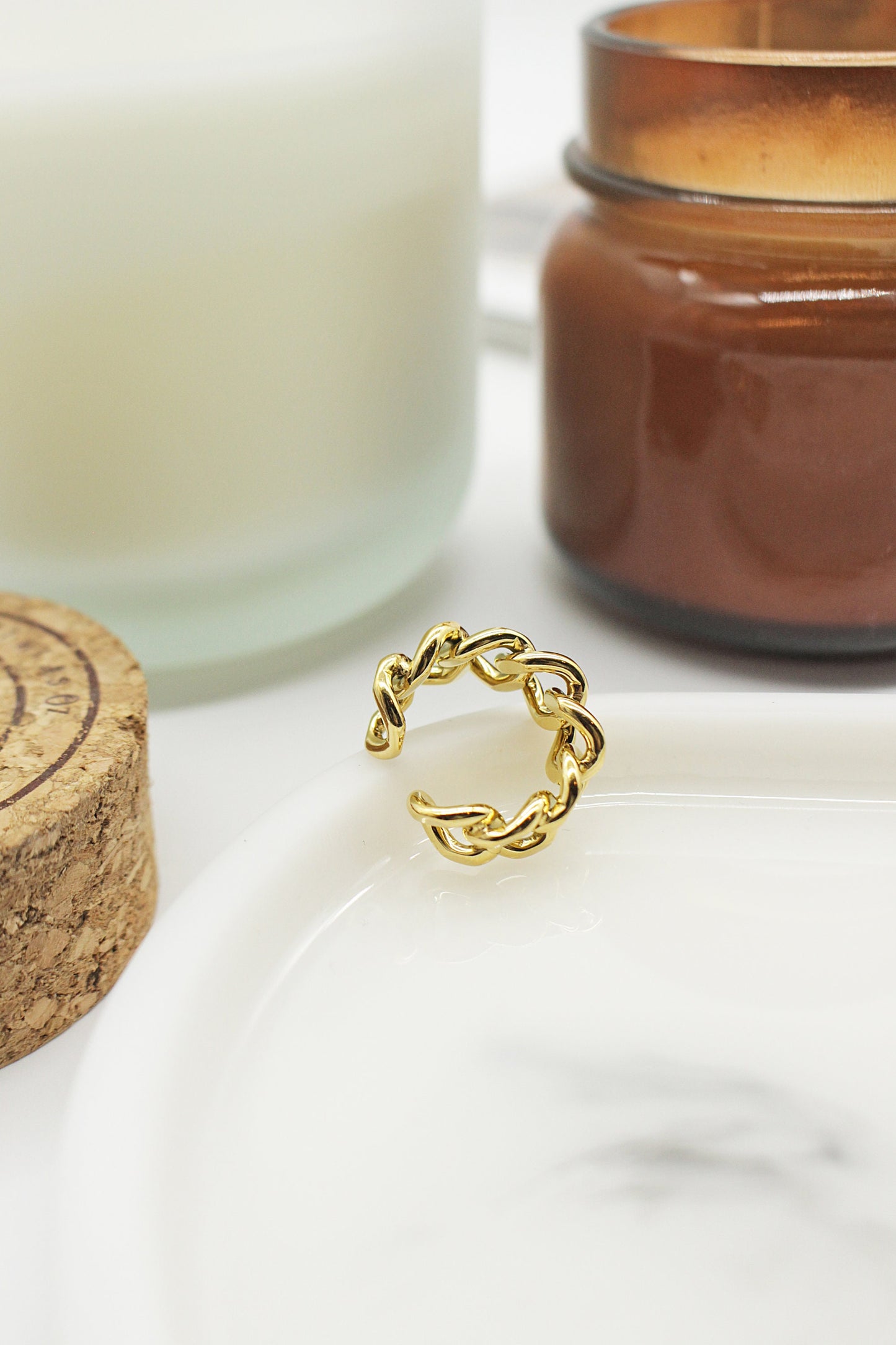 Chunky Curb Gold Link Ring