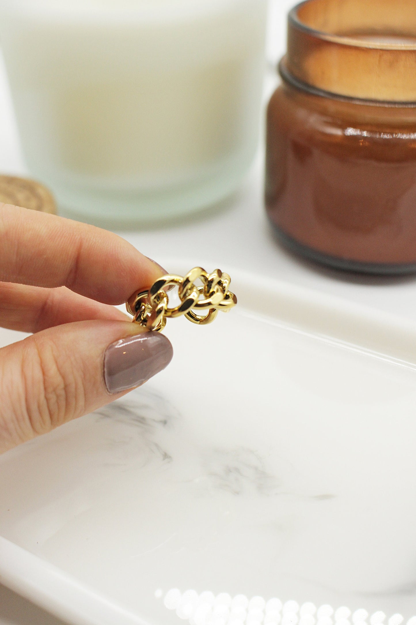 Chunky Curb Gold Link Ring