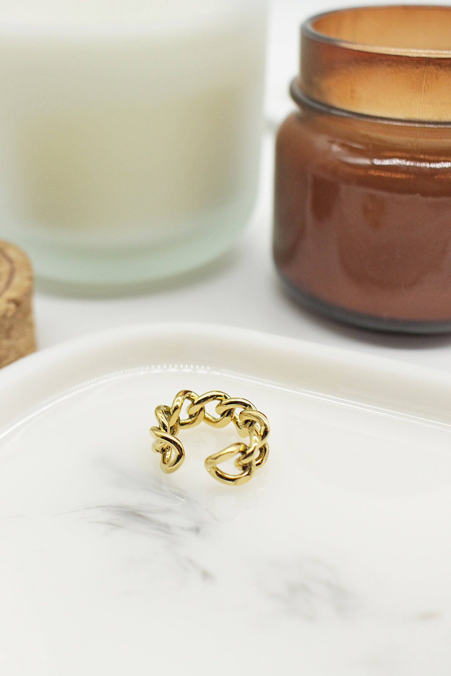 Chunky Curb Gold Link Ring