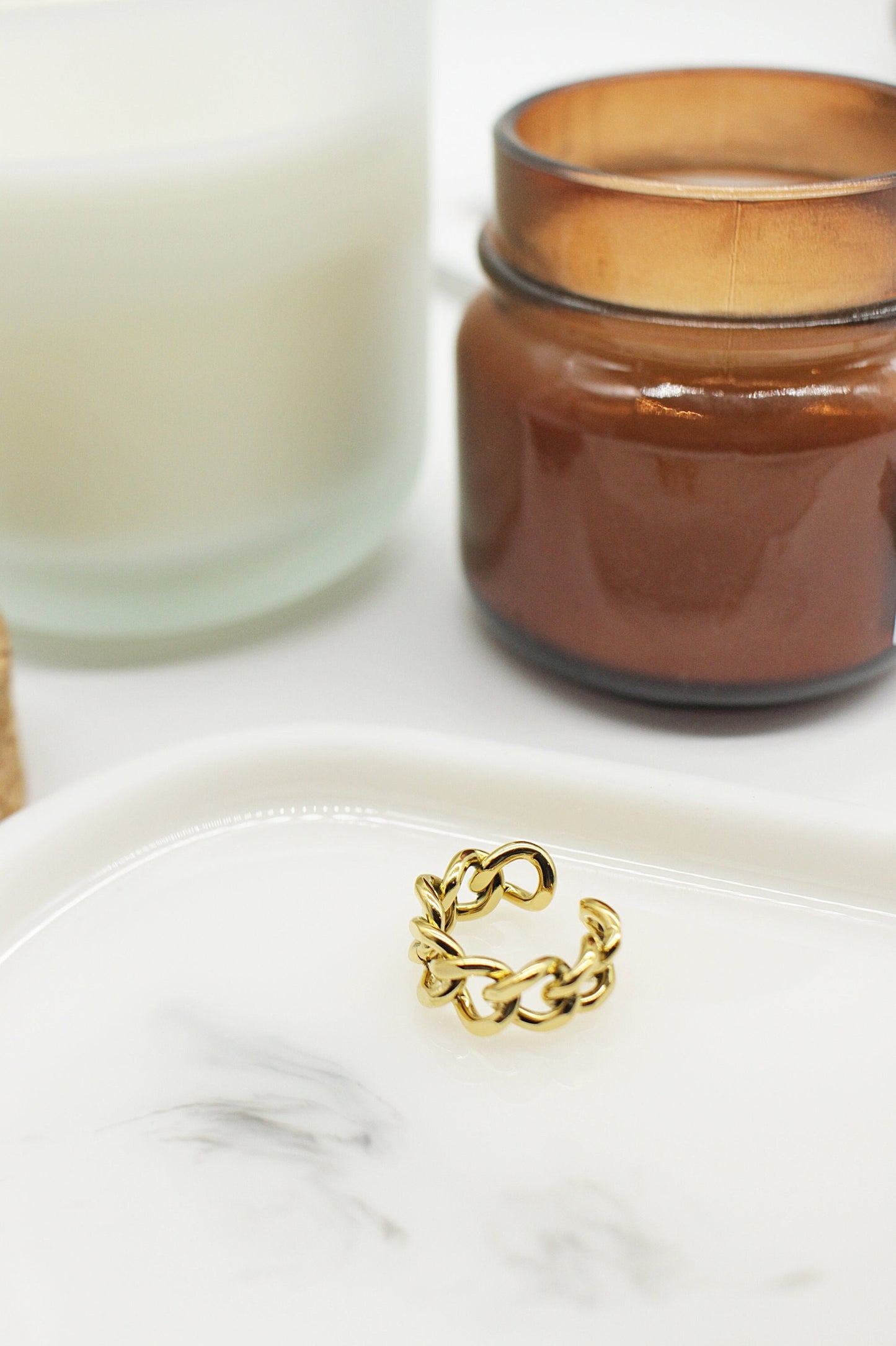 Chunky Curb Gold Link Ring