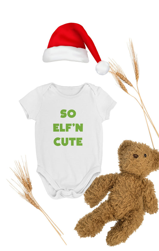 So Elf'n Cute, Santa's Elf, Baby Christmas Baby Vest