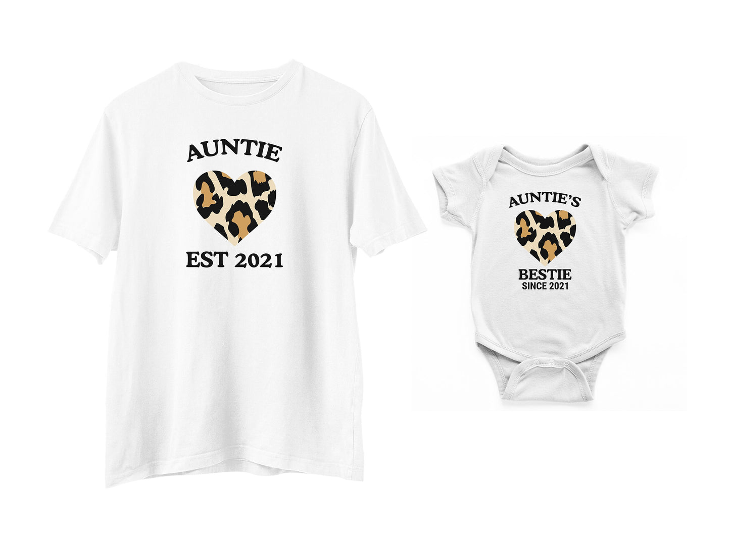 Personalised Auntie Est, Auntie's Bestie Matching Shirt