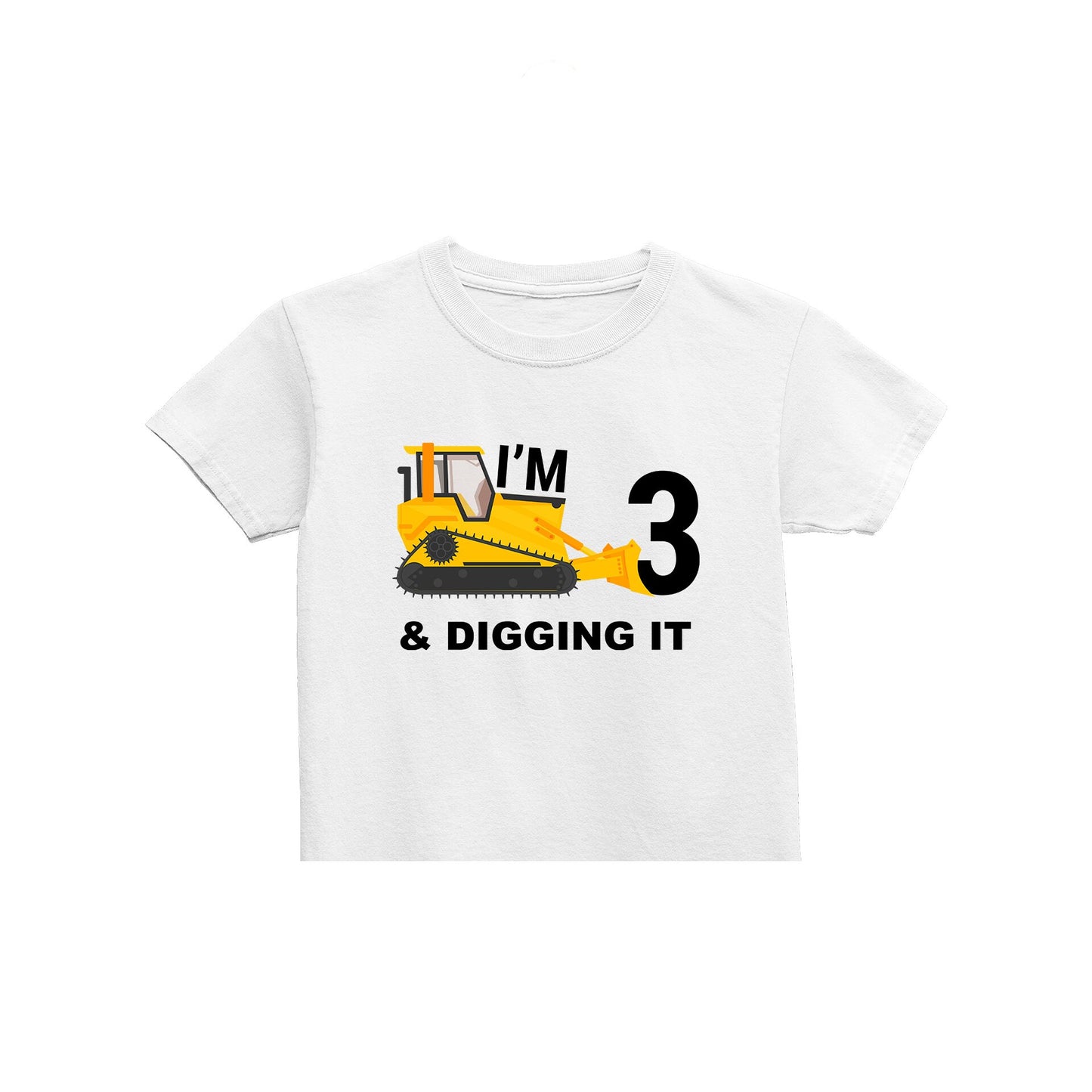 I'm Three And Digger it Birthday Kids T-Shirt