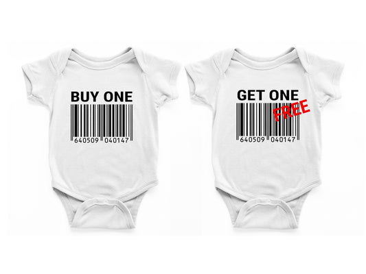 Buy One Get One Free Twins Baby Vest, Baby Grow