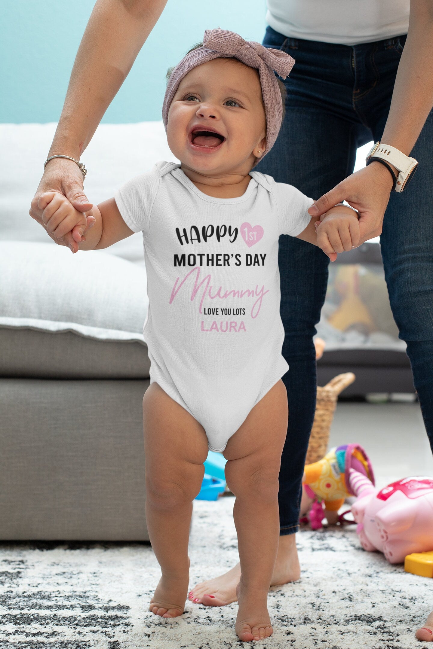 Happy 1st Father's Day/Mother's Day Baby Vest, Baby Grow