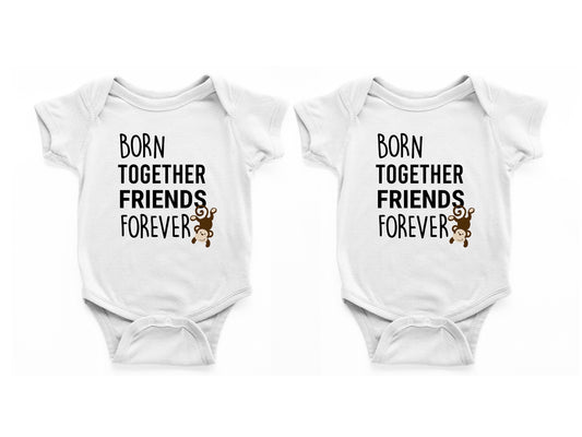 Born Together Friends Forever Baby Vest, Baby Grow