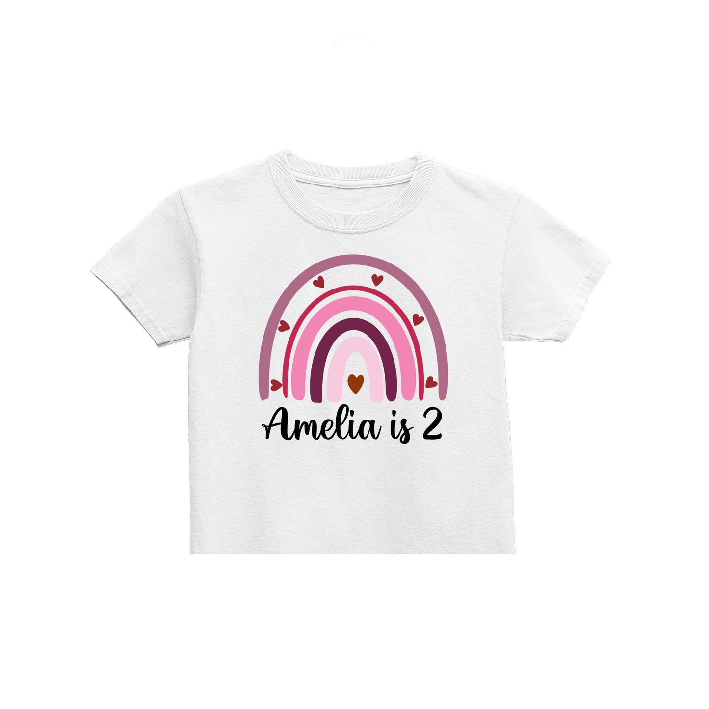 Girls Personalised Rainbow Birthday T-shirt