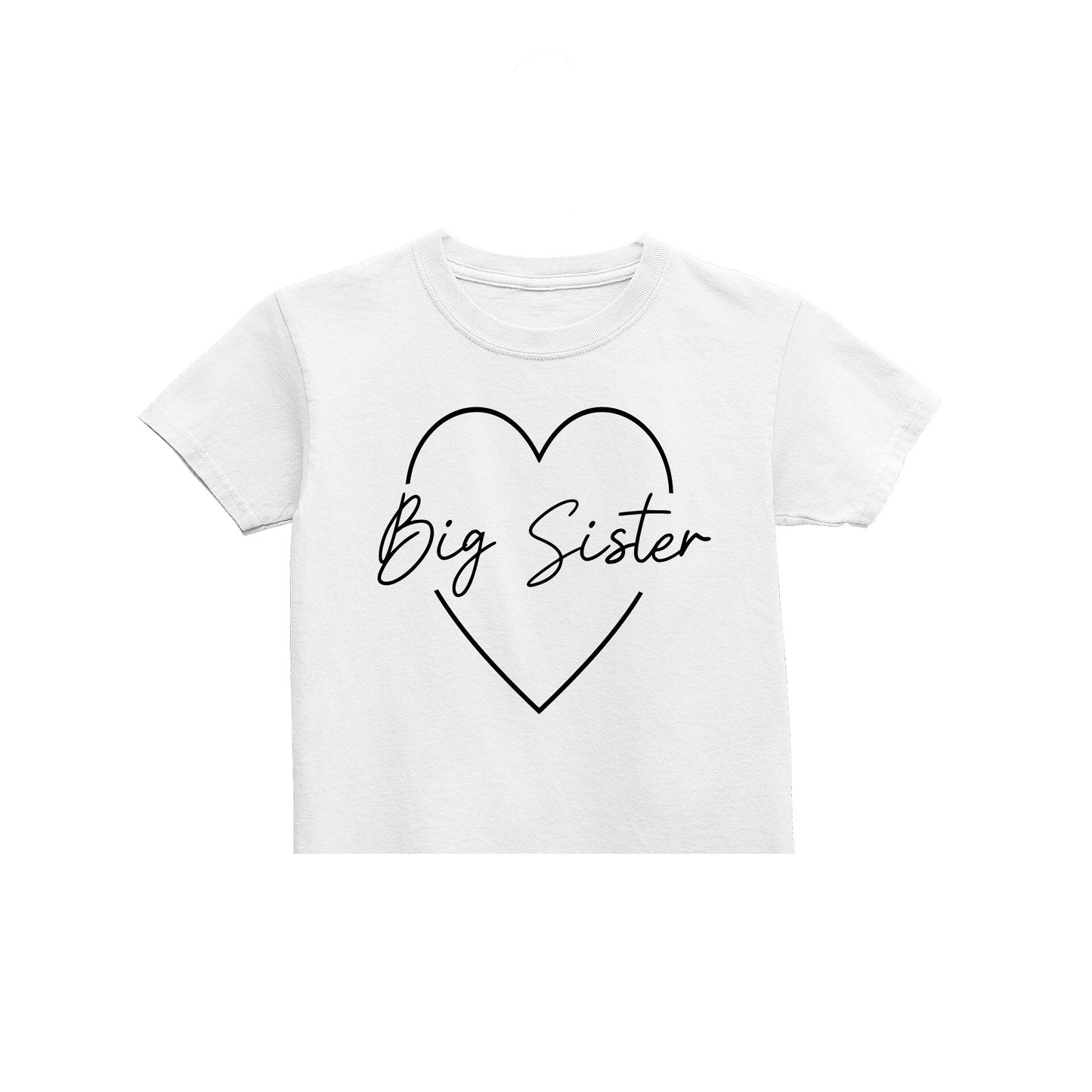 Big Sister Heart Kids T-Shirt, Promoted to Big Sister