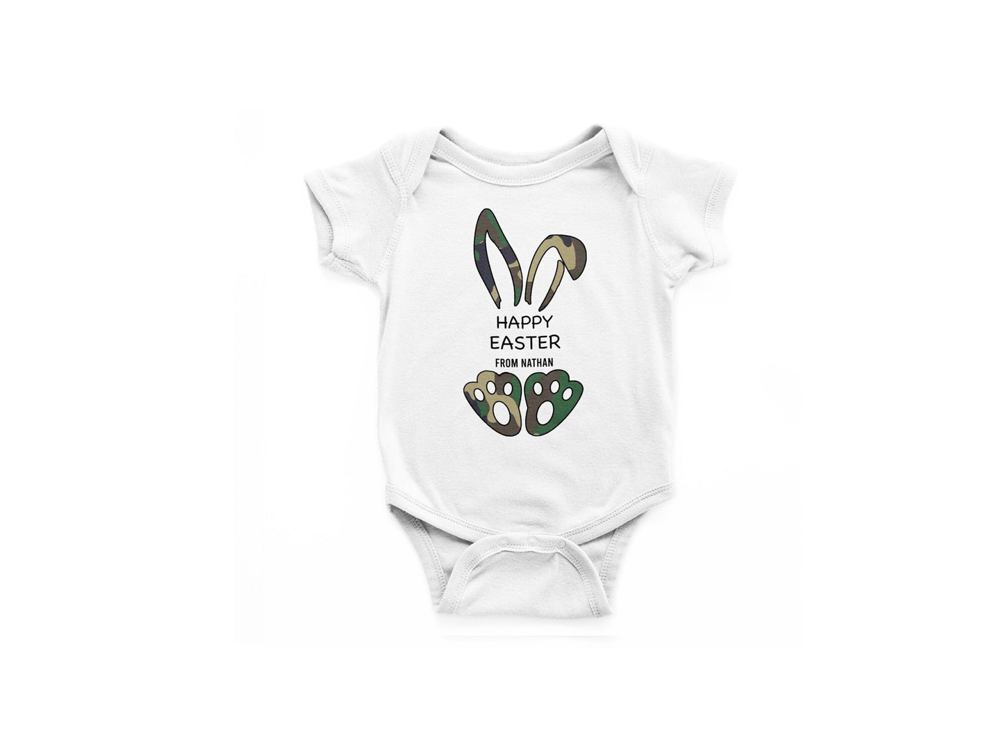 Personalised Easter Baby Vest, Baby Grow, Camo Print, My First Easter Baby Grow