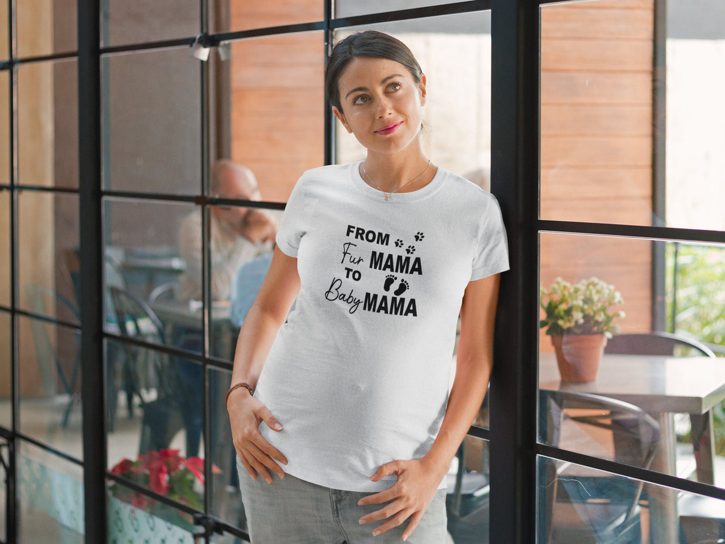 From Fur Mama To Baby Mama, Funny Pregnant T-shirt