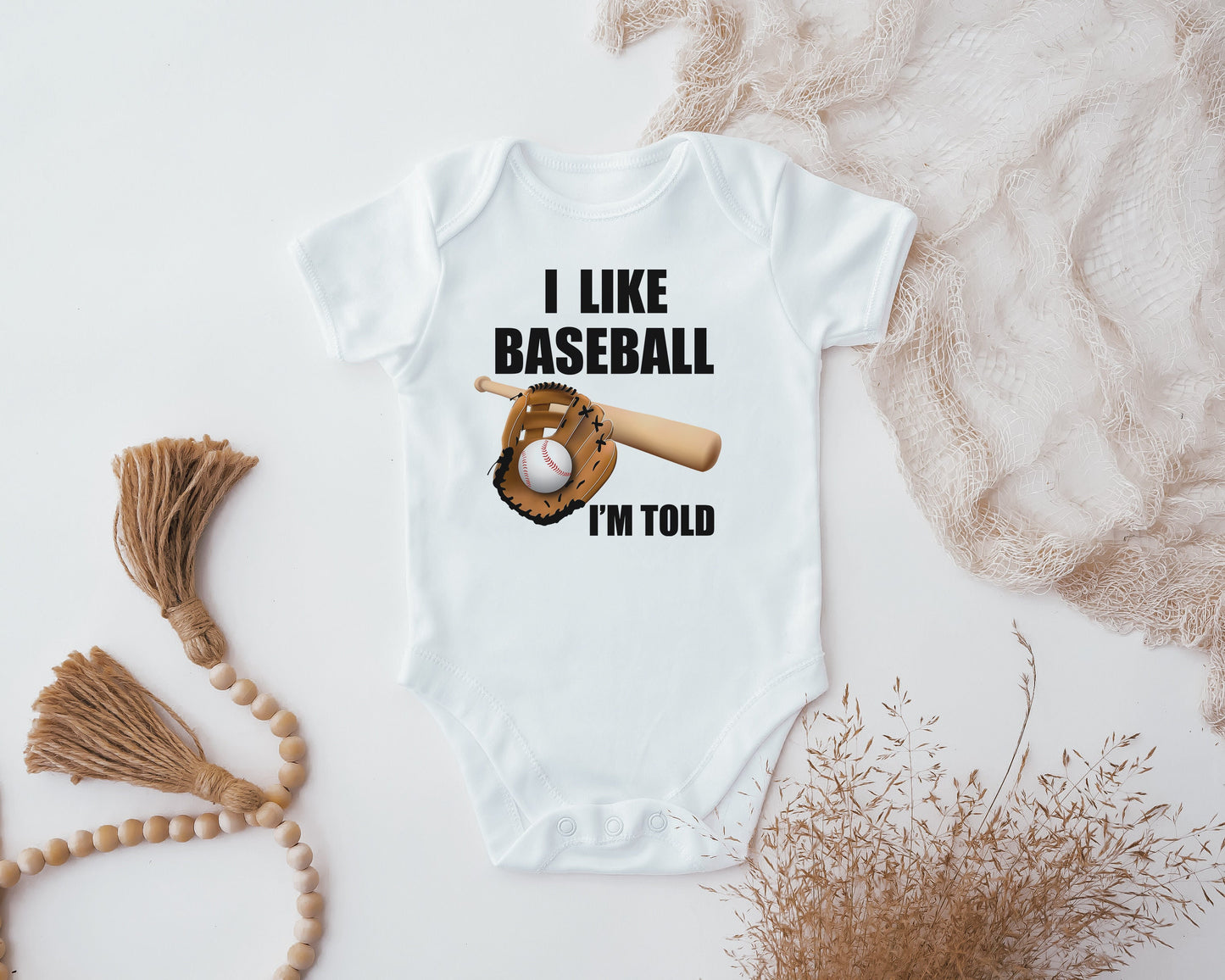 I Like Baseball I'm Told Baby bodysuit