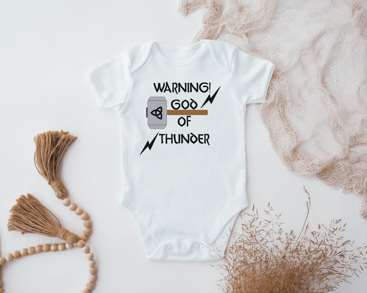 Warning God of Thunder Baby Vest, Baby Grow