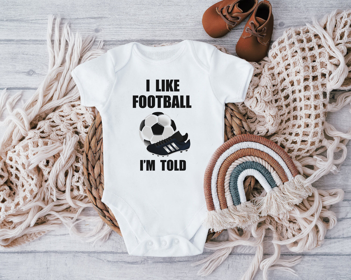 I Like Football I'm Told Baby bodysuit