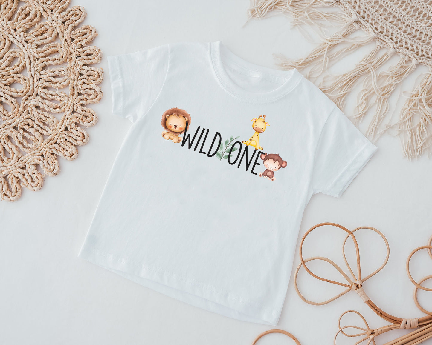 Wild One Woodland Birthday T-Shirt, Custom Jungle Safari Birthday Shirt, First Birthday Top, 1 Years Old, Children's Clothes